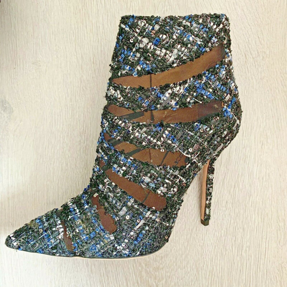 RACINE CARRÉE Tweed Boots Booties High Heels - Imagen 5