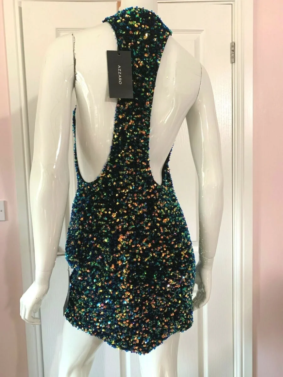 AZZARO Couture Sequin Flattering Party Dress - Imagen 8
