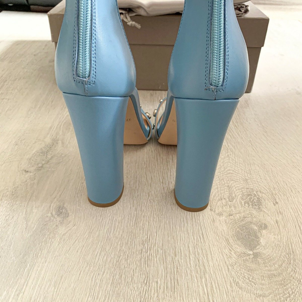 RACINE CARRÉE Studded Azure Blue Sandal Block High Heels - Imagen 9