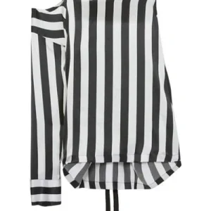 Ann Demeulemeester Silk Black & White One Shoulder Top