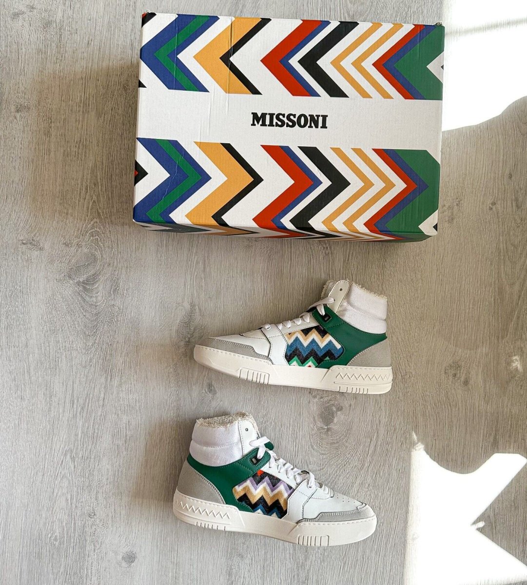 MISSONI Basket Zigzag Chevron Multicolour ACBC Trainers Sneakers + MISSONI Bag - Imagen 2