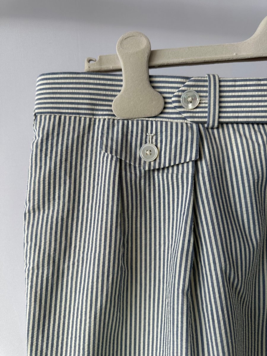Ralph Lauren Polo Seersucker Trousers In Blue White Striped - Imagen 6
