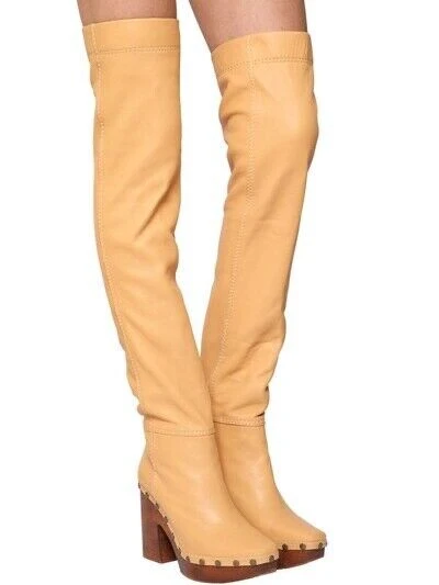Jacquemus Les Bottes Sabots Knee High Clog Boots 100mm (EU 37) - Imagen 3