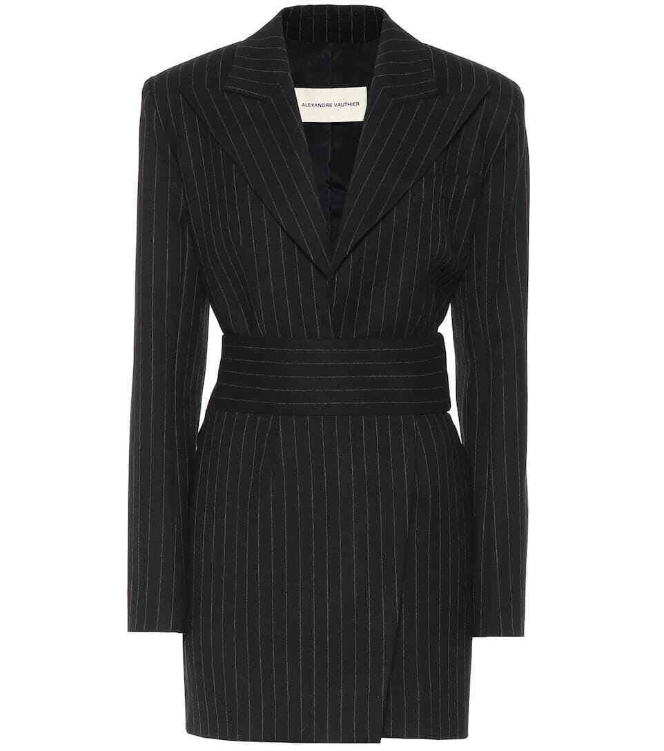 Alexandre Vauthier Striped Wool Mini Blazer Dress - Imagen 5