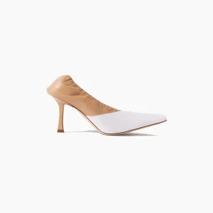 A.W.A.K.E. Mode Awake Gertrud Two-Tone White Beige High Heel Pumps