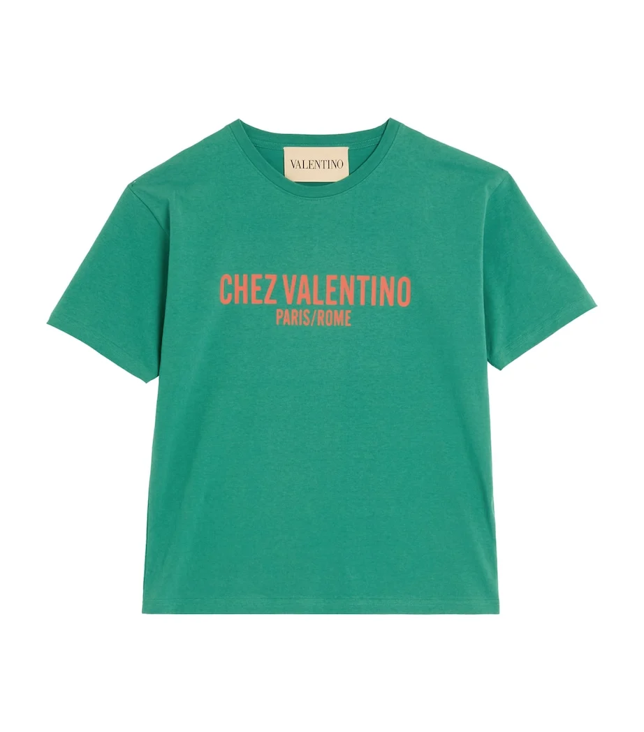 Valentino Green 'Chez Valentino' Print T-shirt - Imagen 3
