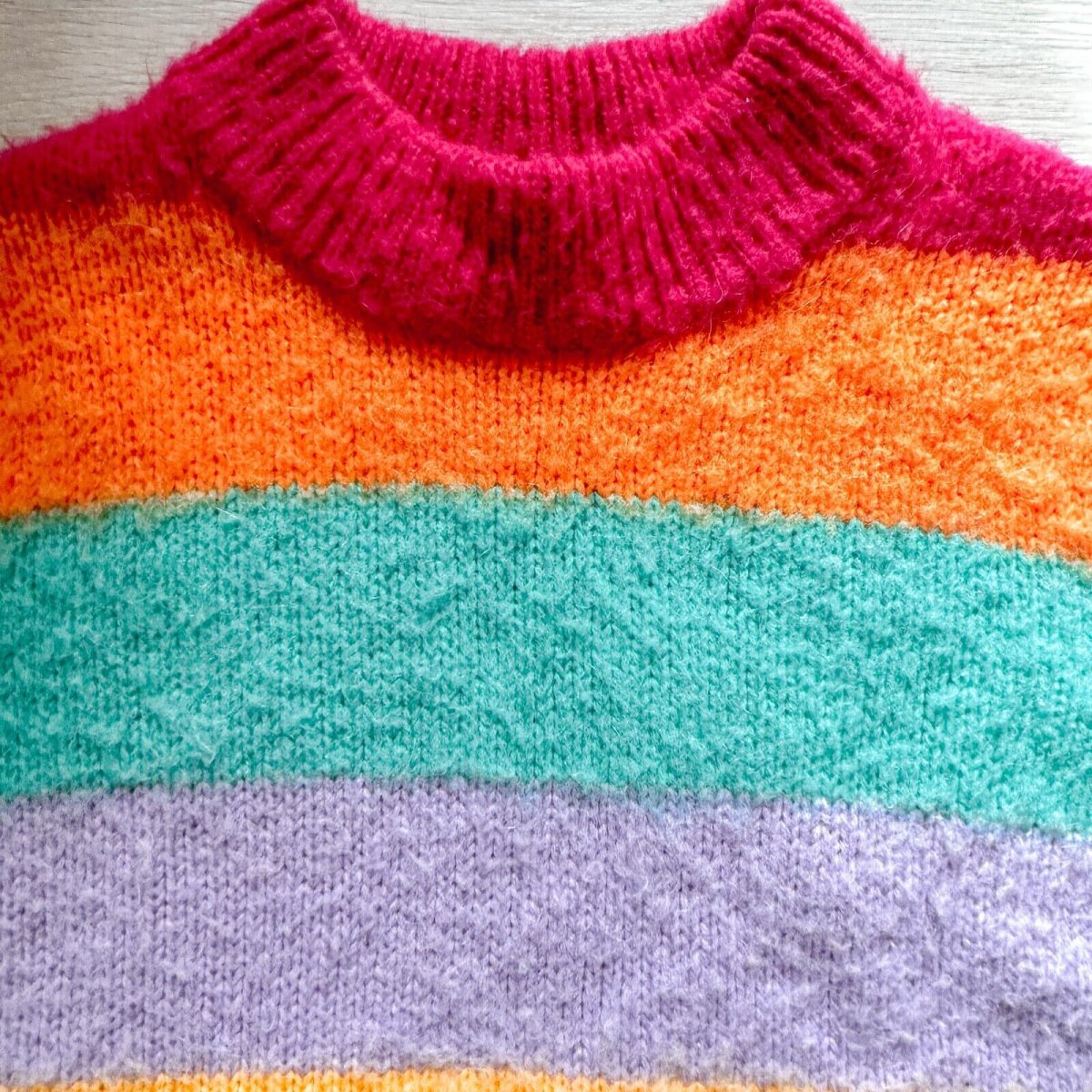 OLIVIA RUBIN Rainbow Colourful Stripe Sweater Cosy Matty Sweater Jumper - Imagen 3