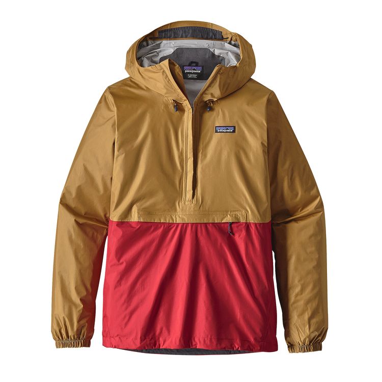 Cortavientos Impermeable Torrentshell Pullover Hombre Café / Rojo