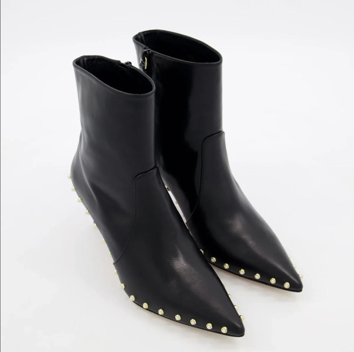 STUART WEITZMAN Pearl Detail Pointy Toe Ankle Heel Booties (EU 36.5)