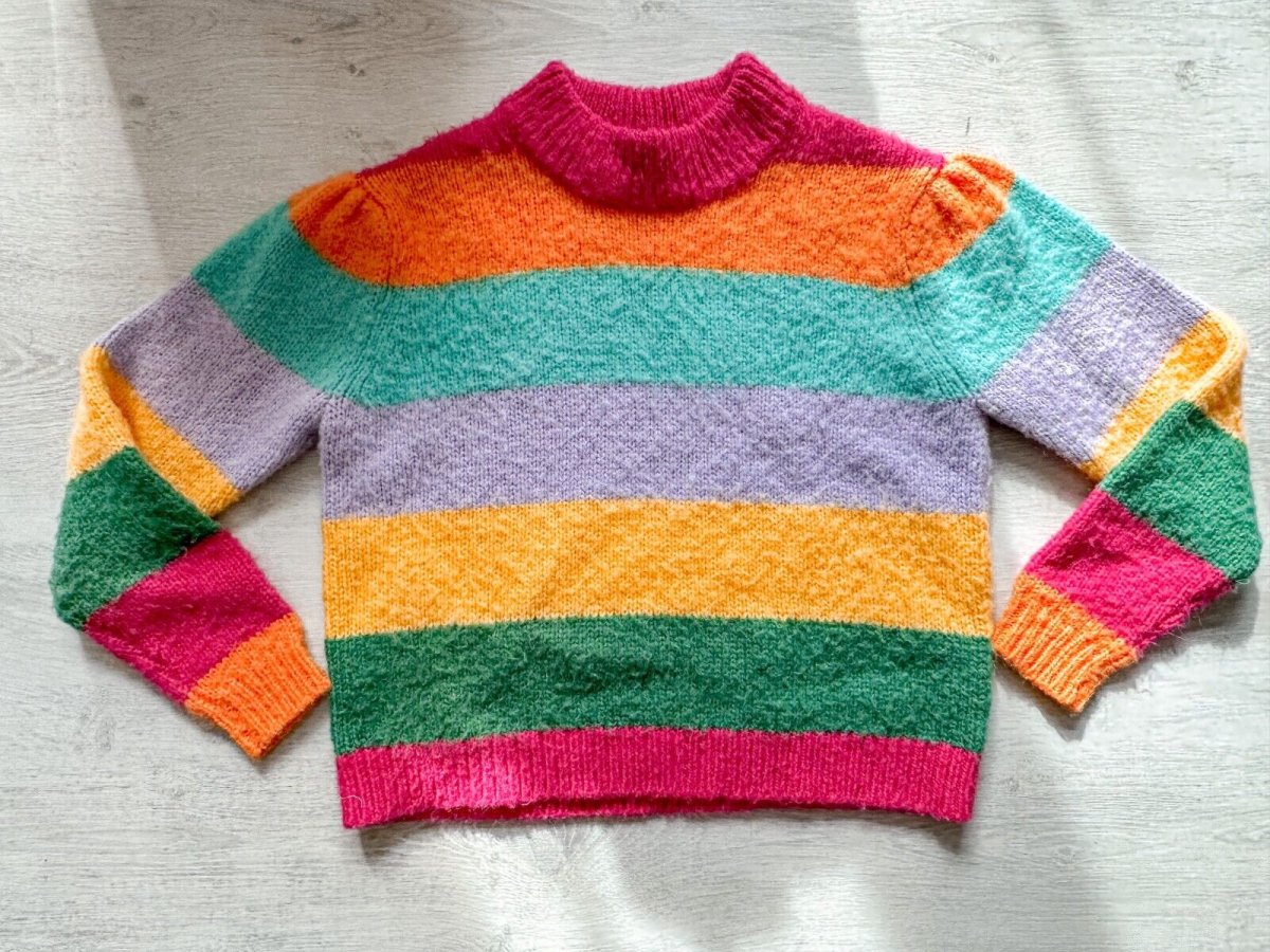 OLIVIA RUBIN Rainbow Colourful Stripe Sweater Cosy Matty Sweater Jumper - Imagen 2