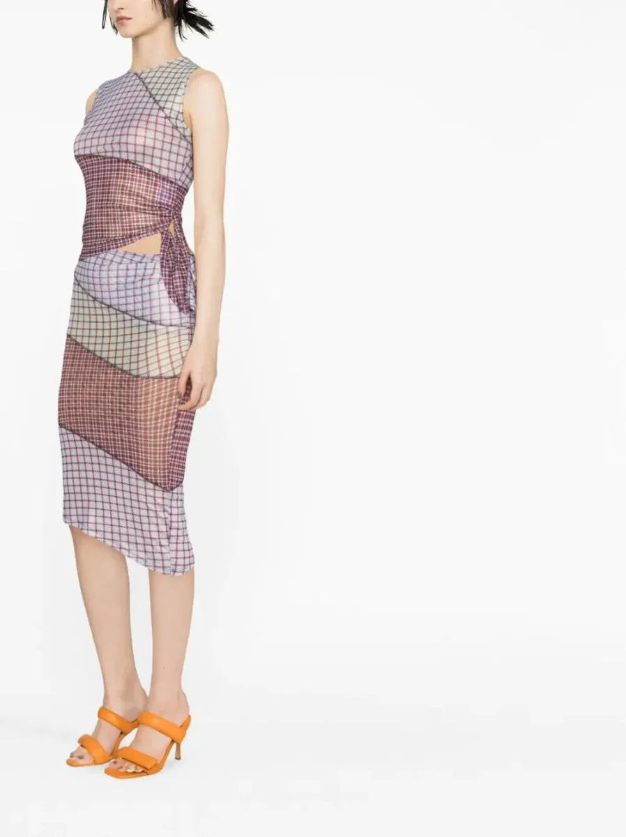 MIAOU Sienna Bristol Plaid Tartan Check Purple Skirt - Imagen 3