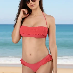 Pain De Sucre Blush Pink Ruffle Bikini Top in Chloris