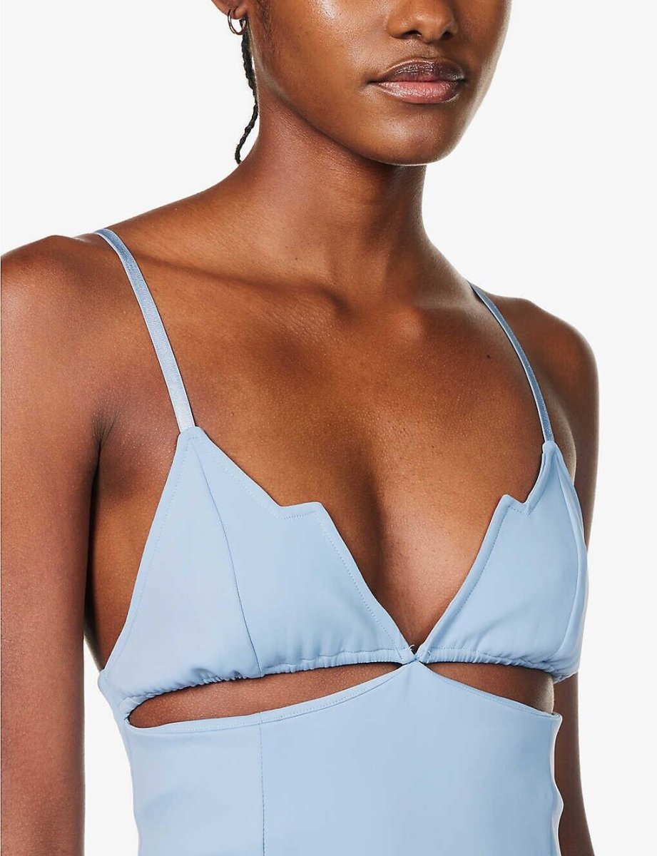 MOTHER OF ALL Jill Cut Out Stretch Woven Midi Light Blue Dress - Imagen 3