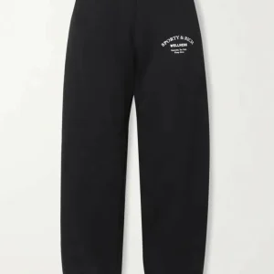 SPORTY & RICH Wellness Studio Black Joggers Track Bottoms