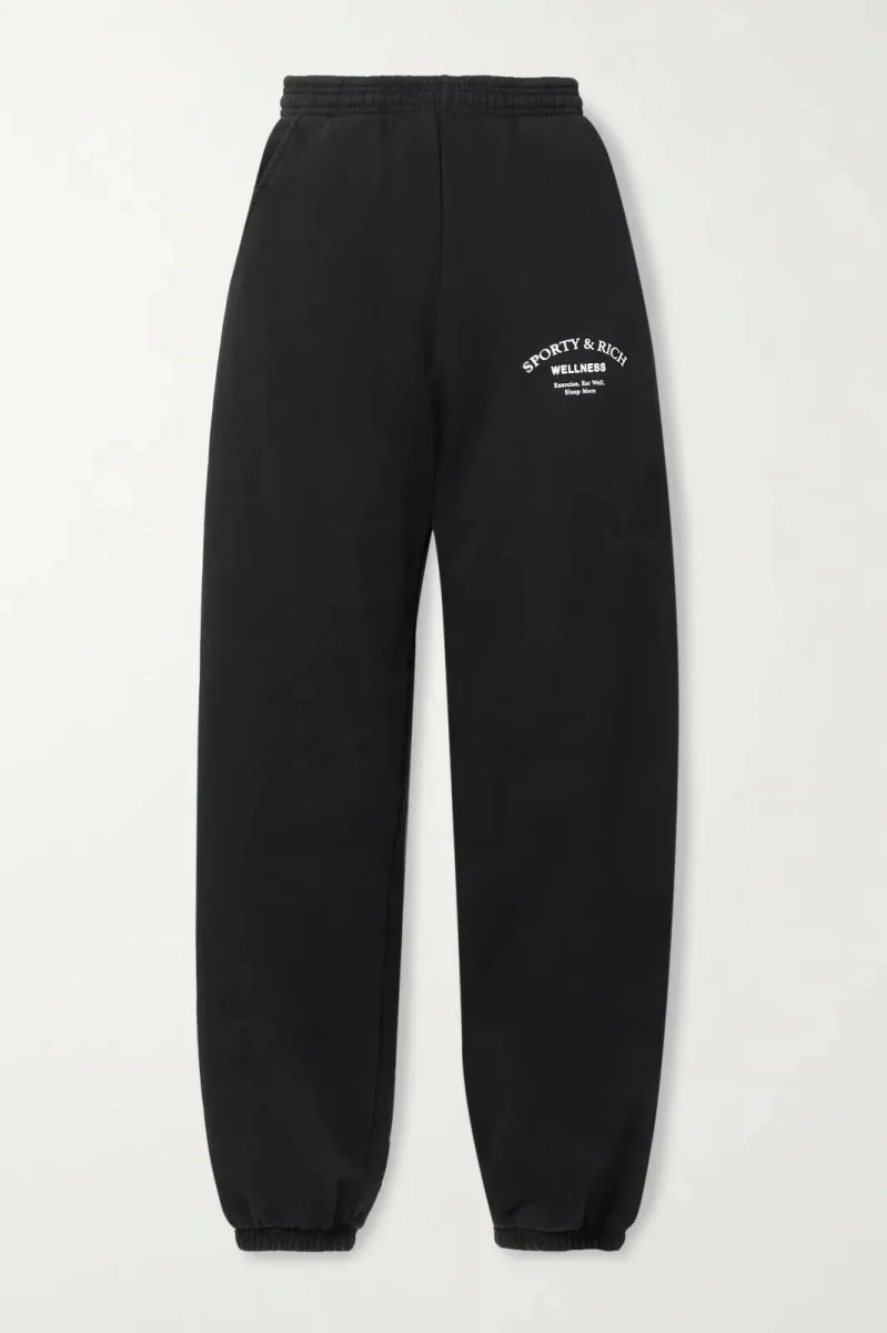 SPORTY & RICH Wellness Studio Black Joggers Track Bottoms - Imagen 2