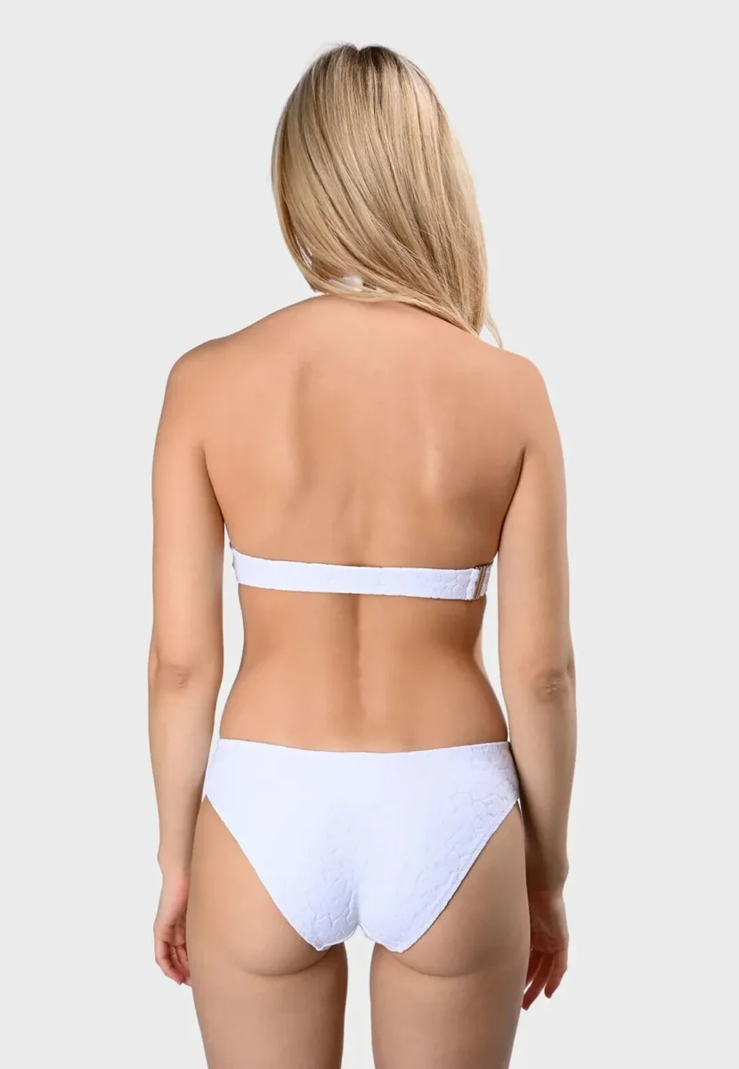 Pain De Sucre White Floral Woven Bikini Top in Mita - Imagen 5