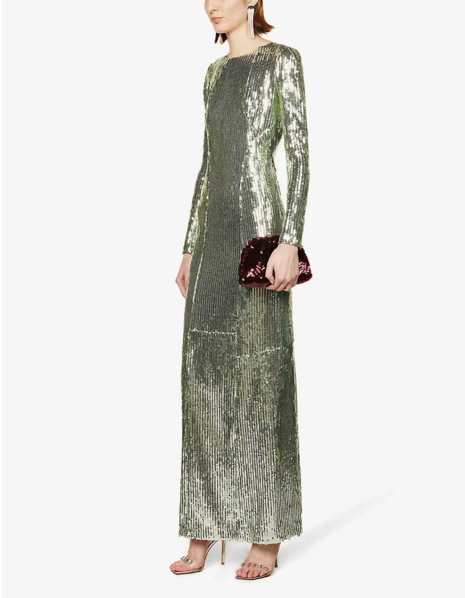 GALVAN LONDON Adela Full Sequinned Cut Out Open Back Evening Gown Dress