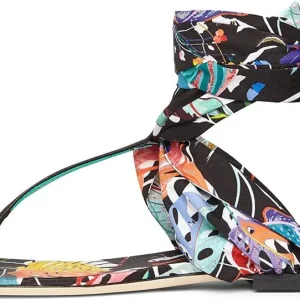 Missoni Printed Ribbon Wrap Ankle Thong Sandals