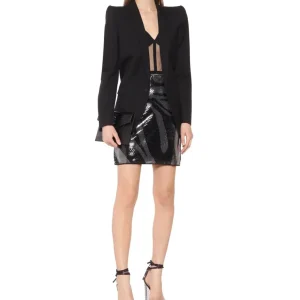 DAVID KOMA Sequin Zebra Print Bodycon Skirt