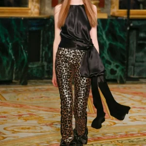 REDEMPTION Sequinned Leopard Print Trousers