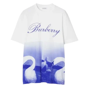 Burberry Swan Spell Out White T Shirt