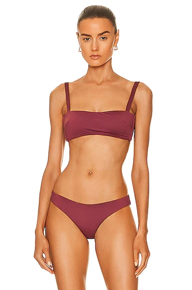 ASCENO Naples Mid-Rise Bikini Briefs in Burgundy - Imagen 8
