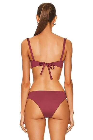 ASCENO Naples Mid-Rise Bikini Briefs in Burgundy - Imagen 6
