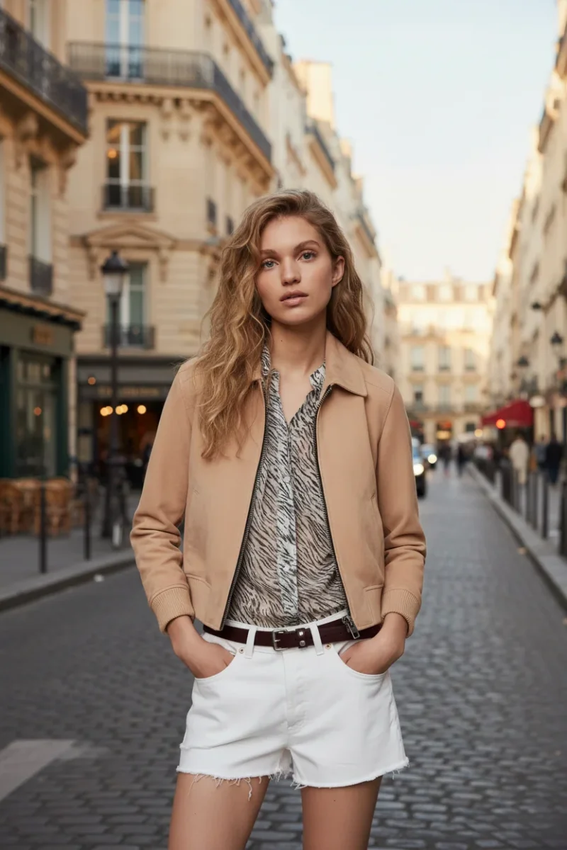 All Saints Azari Bomber Honey Brown Suede Jacket - Imagen 2