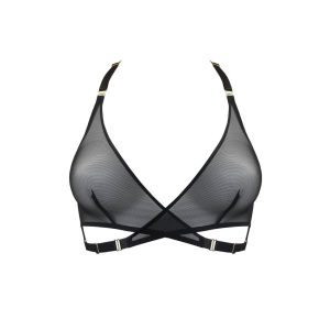 Bordelle Signature Art Deco Black Wireless Soft Cup Mesh Wrap Bra
