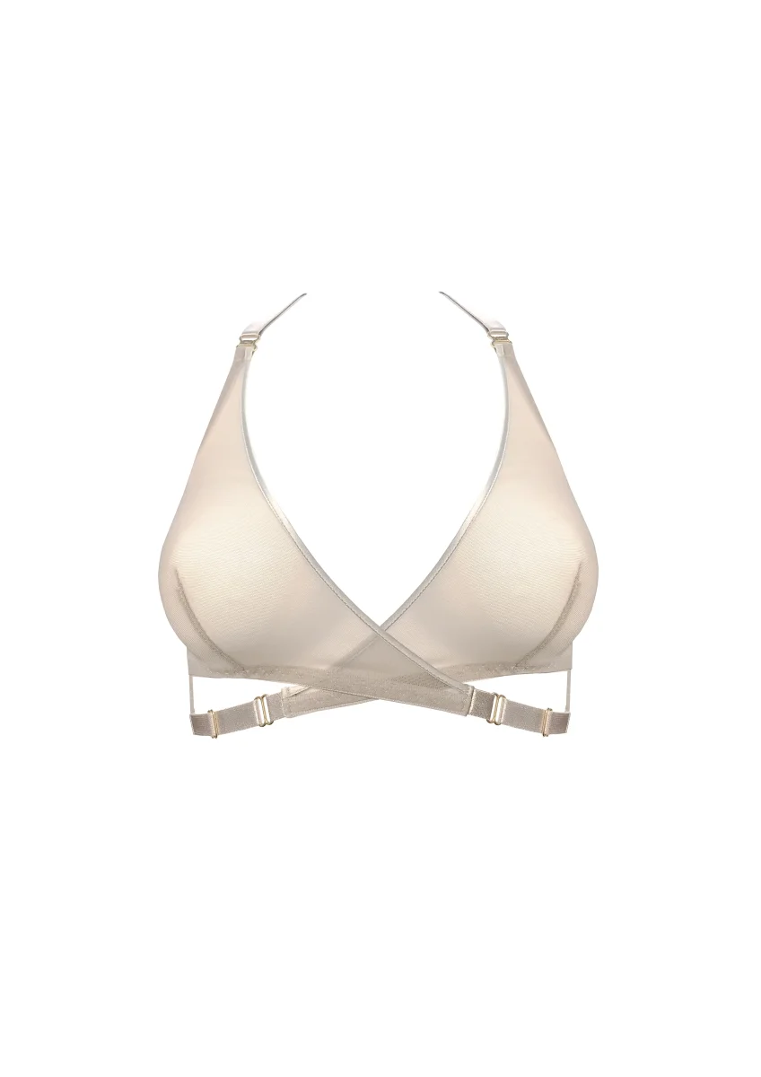 Bordelle Signature Art Deco Caramel Wireless Soft Cup Mesh Wrap Bra