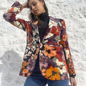 Americana de pana flores