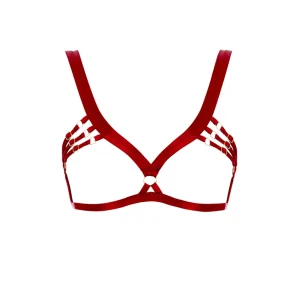 Bordelle Signature Wireless Satin Red Ouvert Bondage Belle Frame Bra