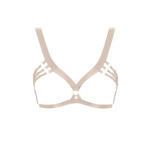 Bordelle Signature Wireless Satin Caramel Ouvert Bondage Belle Frame Bra