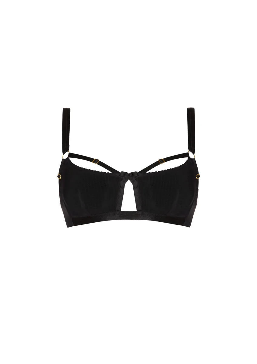 Bordelle Signature Wireless Soft Mesh Black Bondage Belle Bra