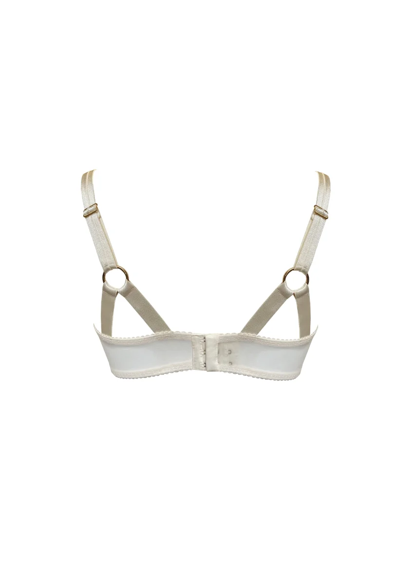 Bordelle Signature Wireless Soft Mesh Cream Bondage Belle Bra - Imagen 3