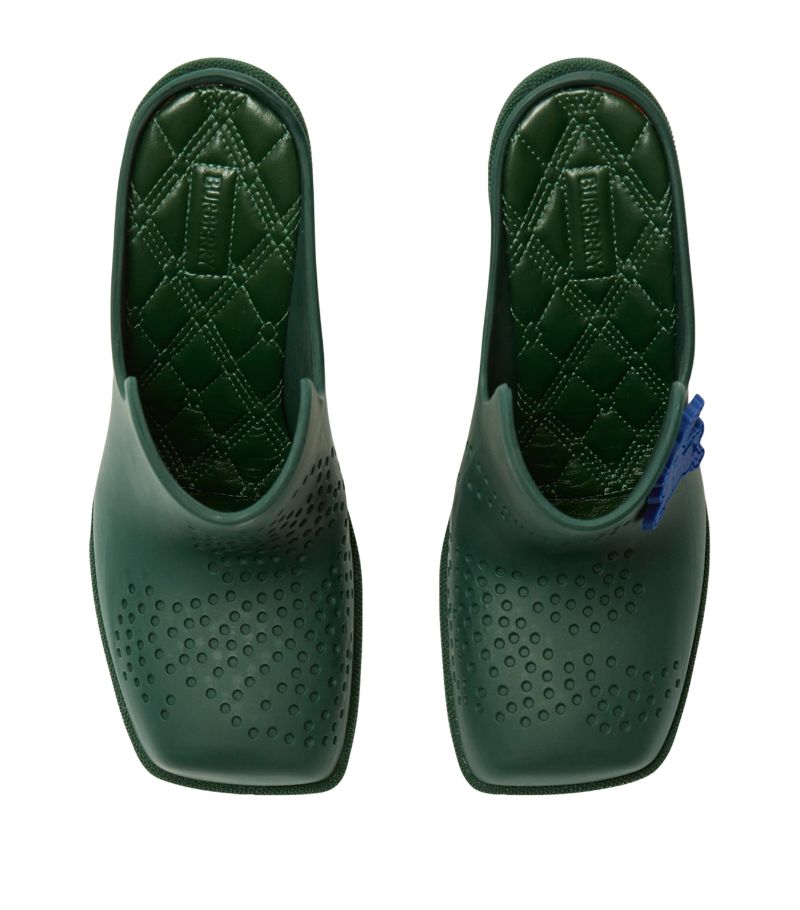 Burberry Rubber Highland Mules Green - Imagen 4