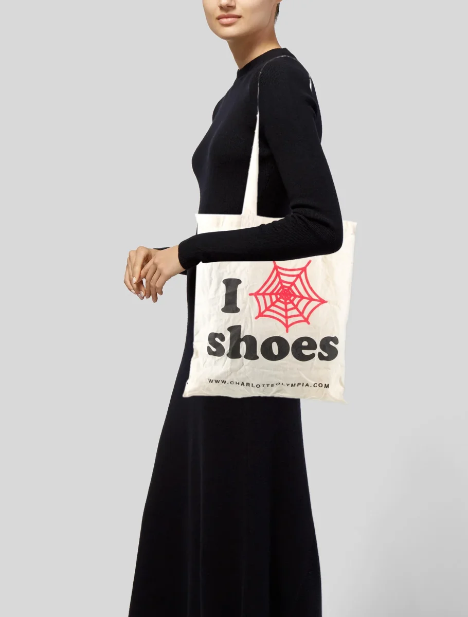 Charlotte Olympia I Heart Shoes Leather Tote Bag - Imagen 3