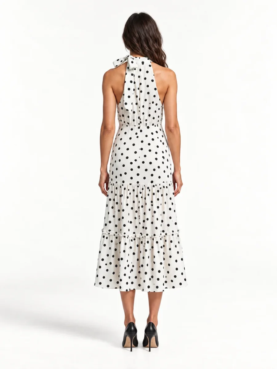 Rixo White Eleanor Polka Dot Tiered Midi Dress - Imagen 5