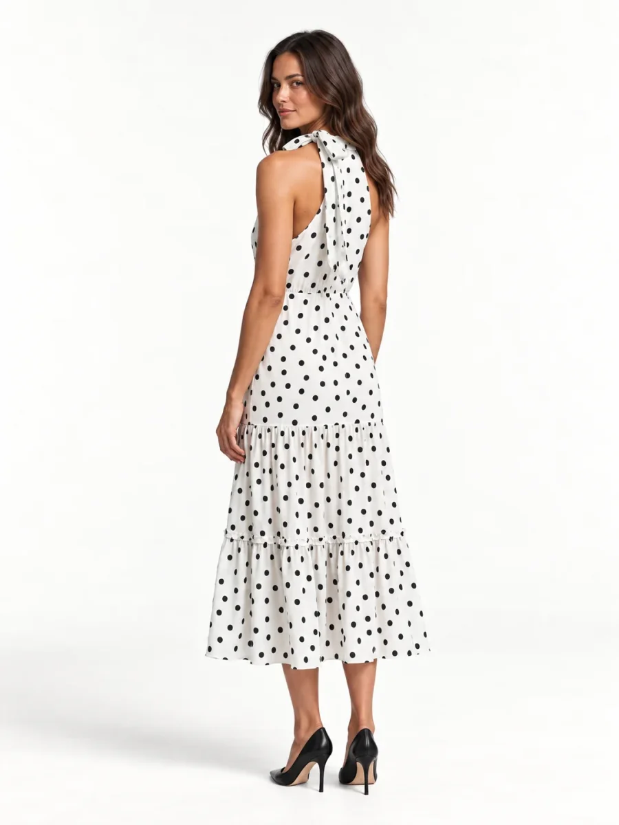 Rixo White Eleanor Polka Dot Tiered Midi Dress - Imagen 4