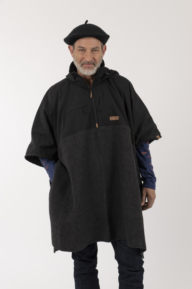 Poncho Taita Unisex Negro/Marengo - Imagen 3