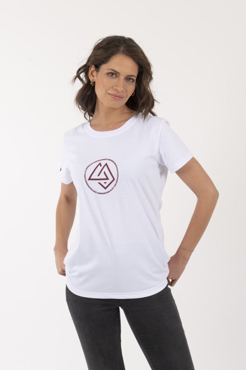Polera Mujer Logo Circular Blanca - Imagen 3