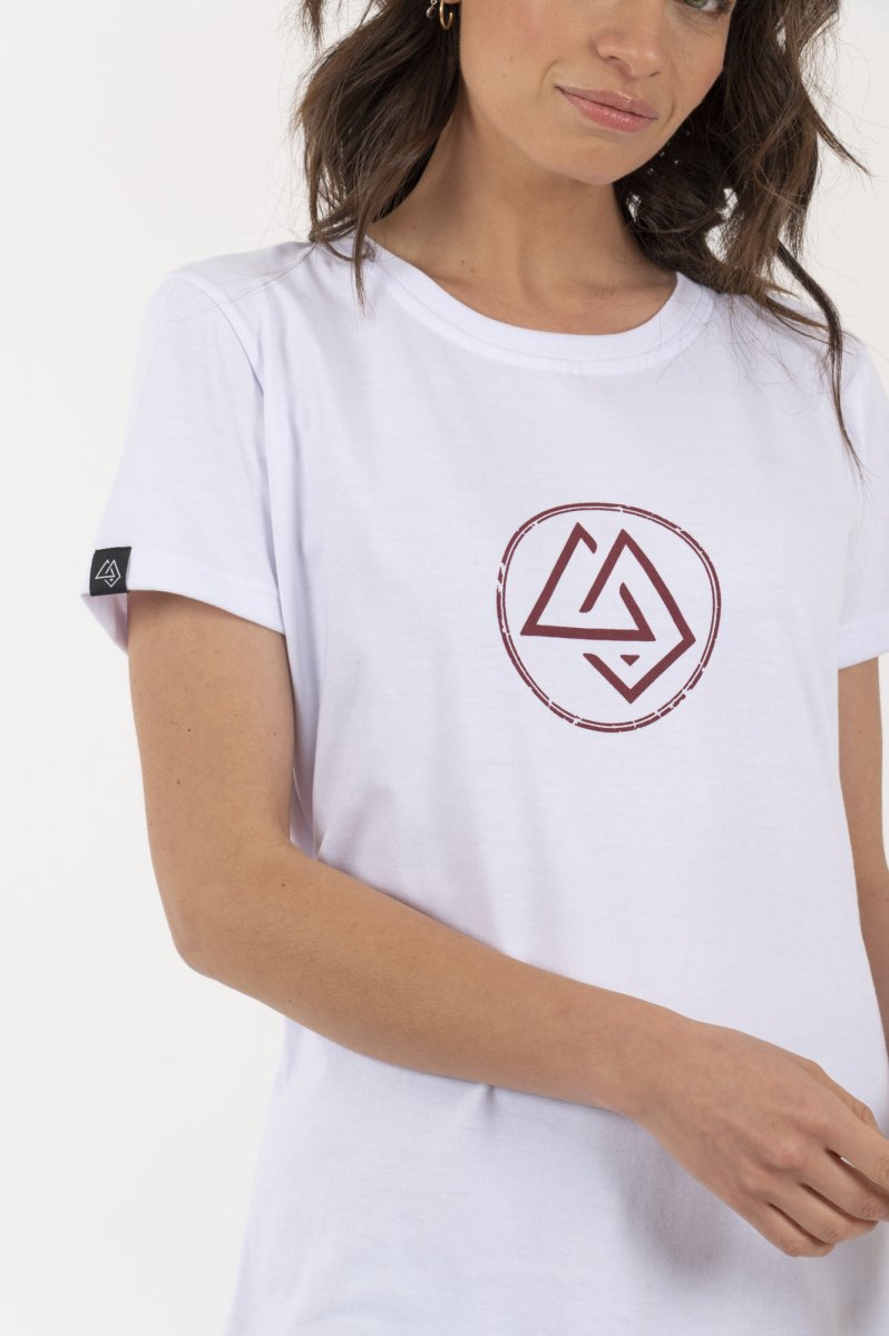 Polera Mujer Logo Circular Blanca - Imagen 4