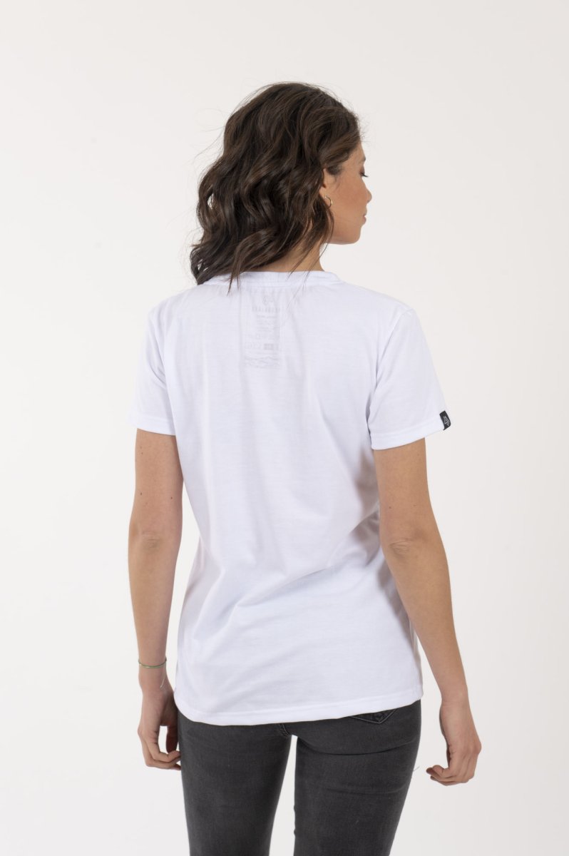 Polera Mujer Logo Circular Blanca - Imagen 5