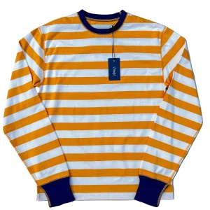 Drake's Mustard Striped Long Sleeve Hiking Tee Shirt