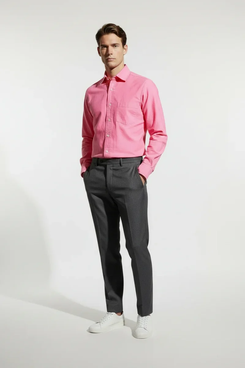Drake's Pink Spread Collar Button Down Shirt