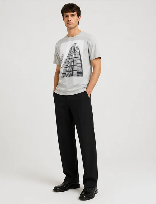 Dries Van Noten Grey Hertz Tower T-Shirt - Imagen 7