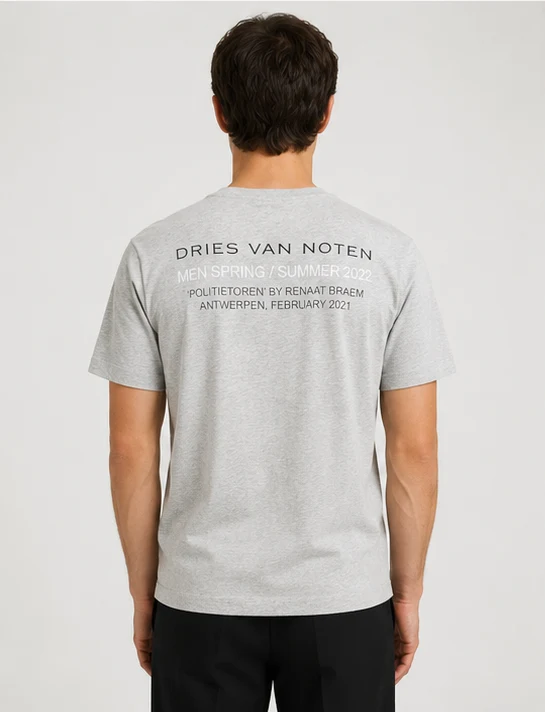 Dries Van Noten Grey Hertz Tower T-Shirt - Imagen 3