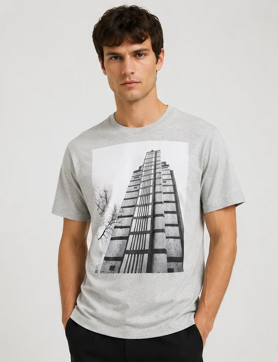 Dries Van Noten Grey Hertz Tower T-Shirt