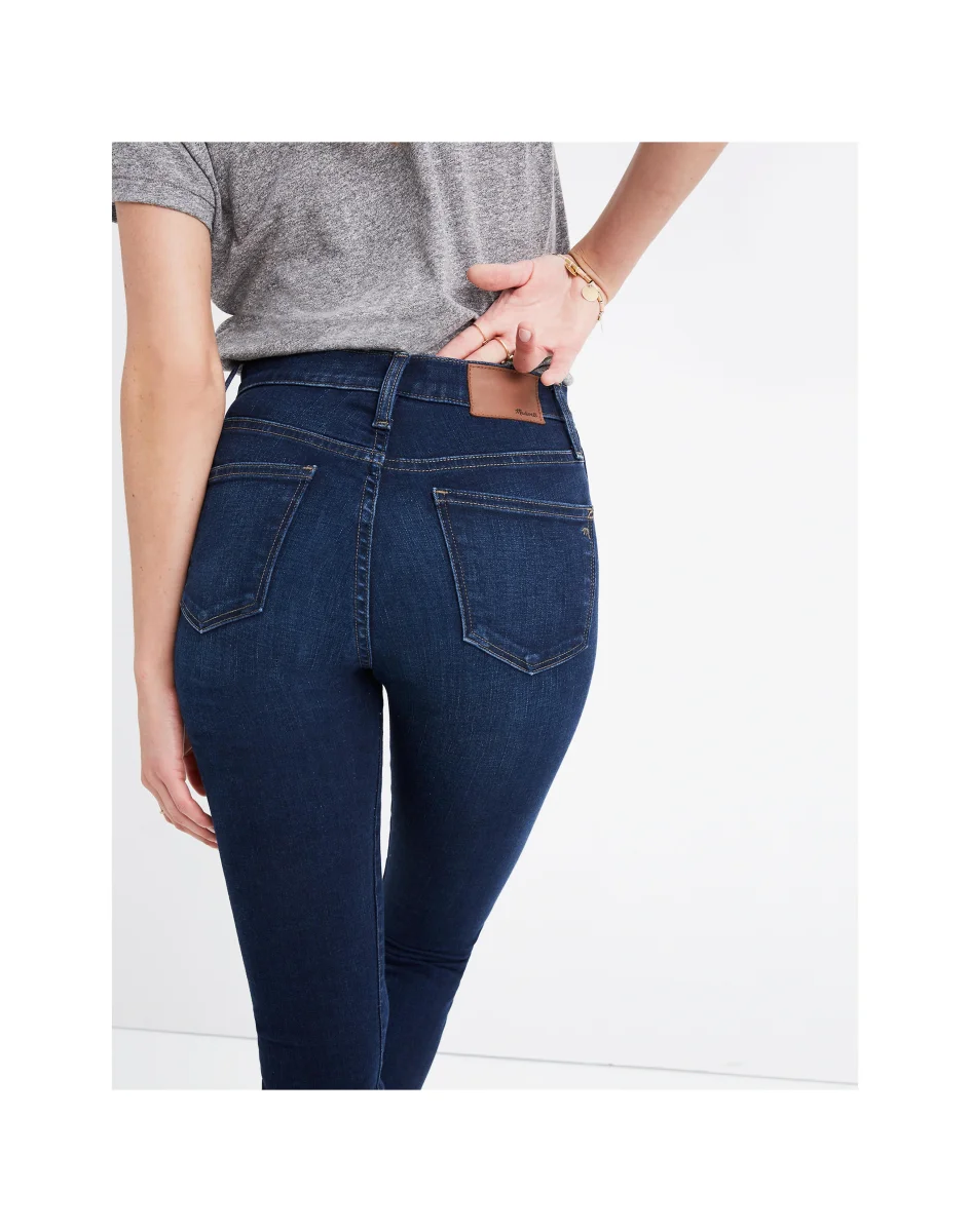 Madewell 10" High-Rise Skinny Jeans Indigo Hayes Wash - Imagen 5