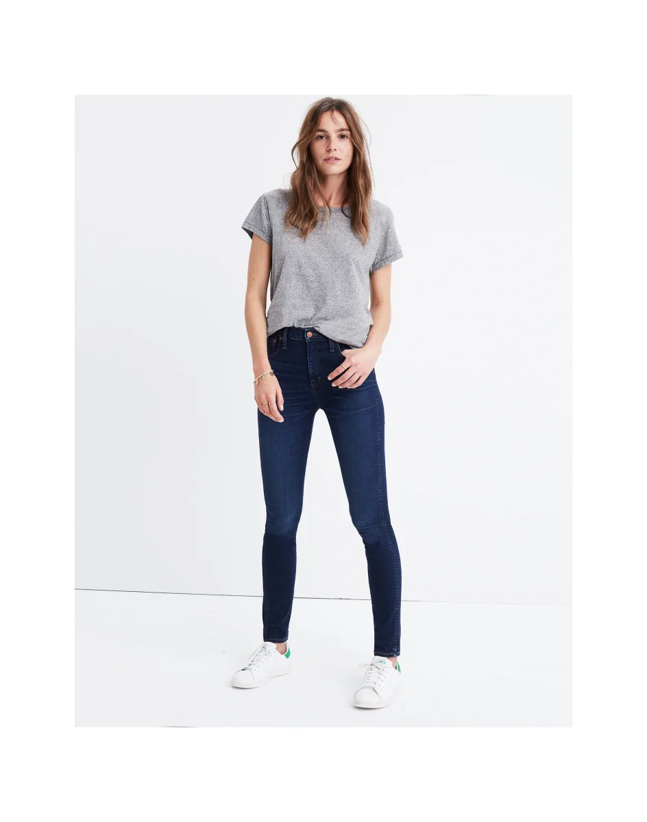 Madewell 10" High-Rise Skinny Jeans Indigo Hayes Wash - Imagen 4
